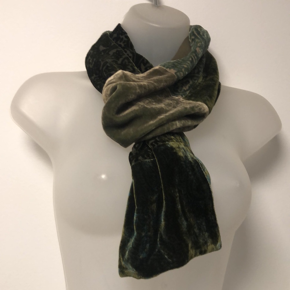 VTG Burnout Bohemian Velvet Rectangular Scarf Double-Layer